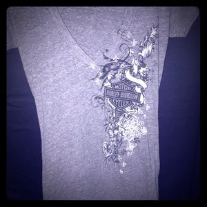 Wmns v neck harley tshirt